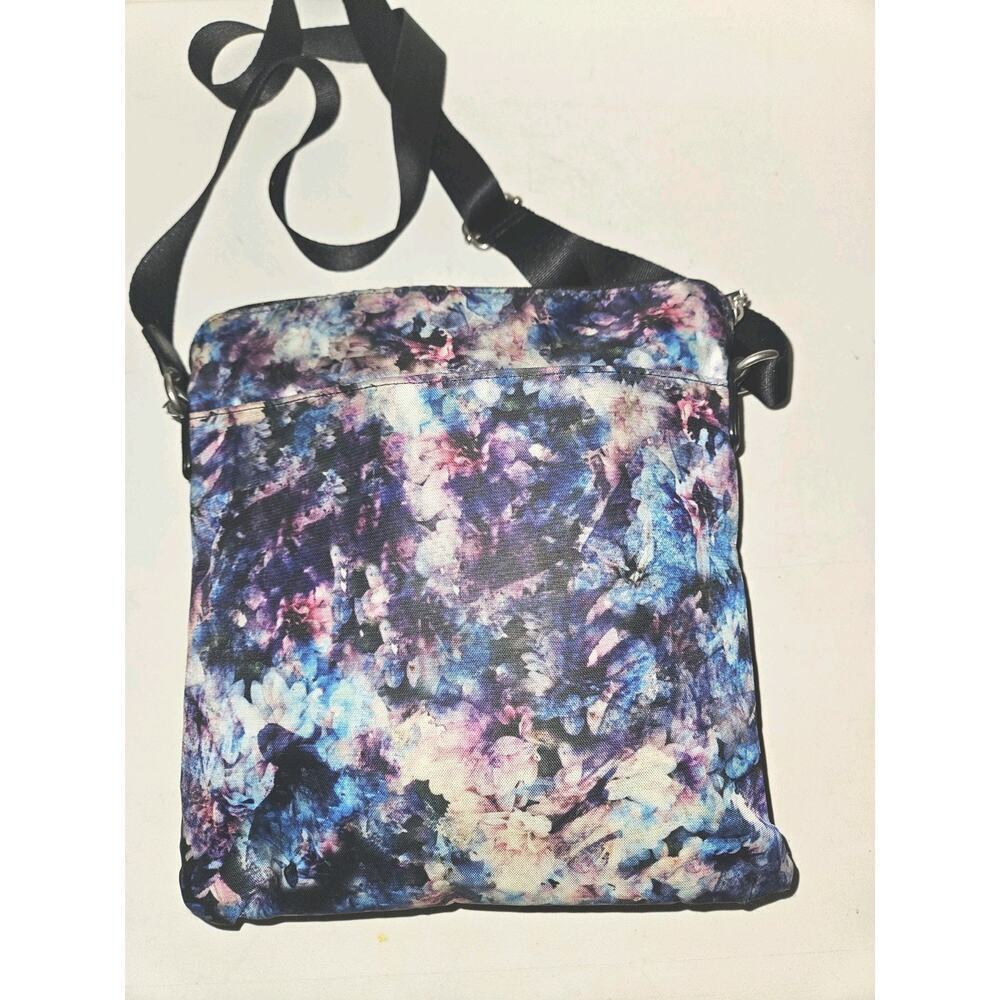 EUC! Baggallini Go Bagg Onyx Floral Black Gray with RFID 10x11x2 - Picture 7 of 9